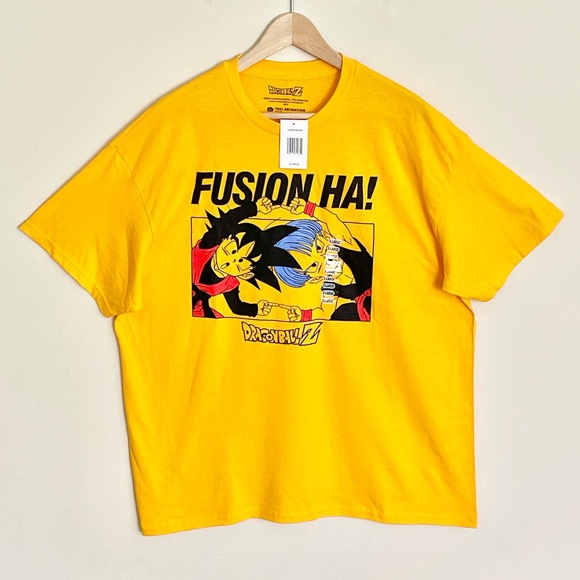 NEW Dragon Ball Z “Fusion Ha!” Gotenks Gohan Graphic Yellow T Shirt Adult XL 2XL - Picture 2 of 9